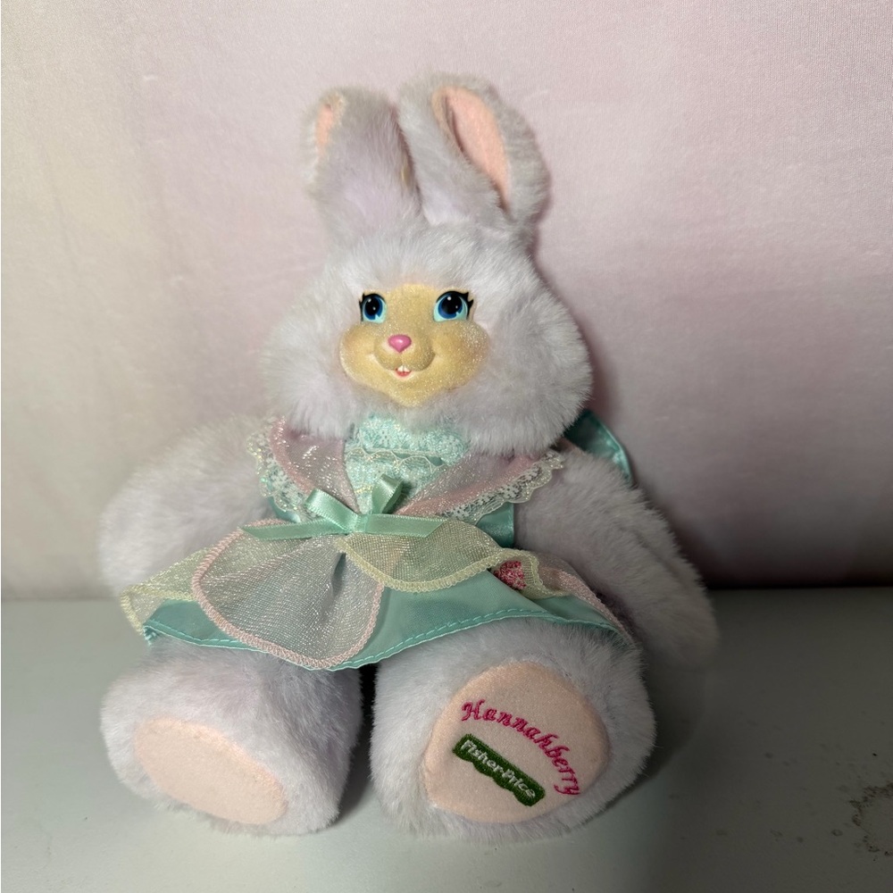 Vintage 1998 Hannahberry Fisher Price Briarberry Collection Bunny Plush 12 Inch